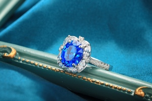 Hot Bán Hình Bầu Dục Cắt 18K Vàng Trắng 925 Bạc Đá Quý Tự Nhiên Không Nóng Sri Lanka Hoàng Gia Màu Xanh Sapphire Nhẫn Đồ Trang Sức Đồ Trang Sức Mỹ - Product Image 4