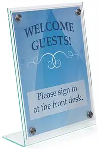 Customized Size Table Use Counter Artwork Display Stand A4 /A5/A6 Transparent Desktop Acrylic Sign Holder