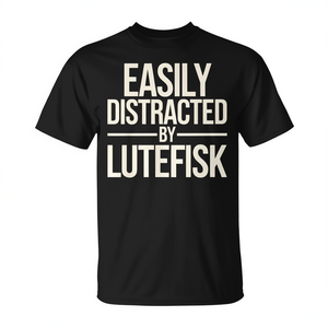 T-shirt Easy Distracted By Lutefisk noir unisexe taille adulte M - Product Image 2