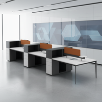 Ensemble de bureaux modulaires LIWEI modernes pour 6 personnes, avec panneaux en bois durables, pour une collaboration efficace du personnel