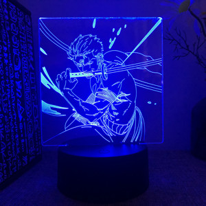 62 conception Anime singe D. Luffy Roronoa Zoro RGB Acrylique Stand lampe <span class=keywords><strong>color</strong></span>é dégradé tactile gradateur Veilleuse comme cadeau - Product Image 4