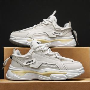 Zapatillas de malla con cordones para hombre, estilo 2026, a la moda, ligeras, transpirables, con suela gruesa, elevadas, para fitness, uso casual y moderno. - Product Image 3