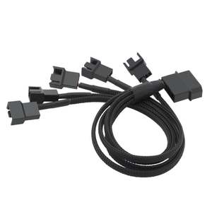 Répartiteur de ventilateur 1 à 5 voies, Y-Splitter gainé, connecteur mâle <span class=keywords><strong>Molex</strong></span> 4 broches vers 4x connecteurs mâles PWM 3 broches/4 broches, câble adaptateur d'extension de ventilateur, concentrateur - Product Image 4