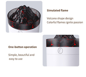 Humidificateur d'arôme ultrasonique en forme de volcan Portable 330ml pour la maison aromathérapie aux huiles essentielles Mini volcan avec fissure - Product Image 2