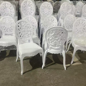 Silla redonda de princesa de plástico de diseño moderno con respaldo de flores, silla para eventos de fiesta de boda - Product Image 3
