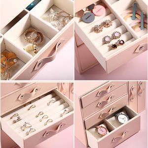 LTT1179-caja de joyería de boda para mujer y niña, cajón organizador giratorio extraíble, cajón de joyería - Product Image 5