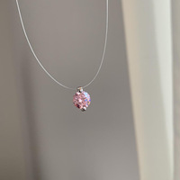 Collier délicat en zircon Larmes de sirène 2025, chaîne transparente, collier en ligne de pêche, collier ras du cou, bijoux tendance, cadeaux pour femmes et filles