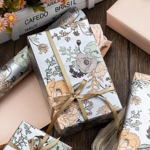 Maypluss Floral Wrapping <b>Paper</b> Roll 17Inch X 33Feet Double Side Vintage Flower Pattern Gift Wrap For Wedding Shower Craft - Product Image 2