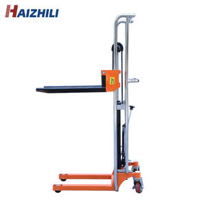 Haizhili alat angkut Manual, 400kg Stacker Manual truk hidrolik pengangkat palet tangan <span class=keywords><strong>Platform</strong></span> yang dapat dilepas dengan garpu yang dapat disesuaikan - Product Image 2