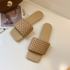 Pantoufles femmes 2025 été tissé sangle léger femmes tongs Style coréen mode plage chaussures usine en gros - Product Image 5