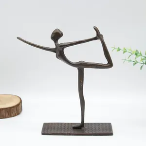Avrupa dökme demir el sanatları yoga heykel dekorasyon için kullanılan koleksiyonları