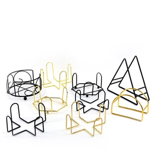 Đế lót ly lưu trữ giá thép đứng vàng đen sắt Kệ gốm Coaster Set đóng gói thép chủ đứng - Product Image 3