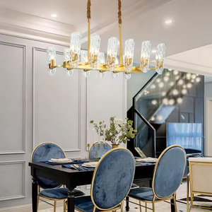 Lustre doré éclairage de plafond hôtel centre commercial salon luxe asfour lustres modernes en cristal - Product Image 6