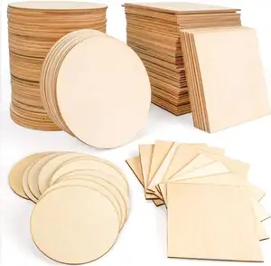 Atacado DIY Acessórios para artesanato DIY fatias de madeira inacabada fatias redondas de madeira 3mm