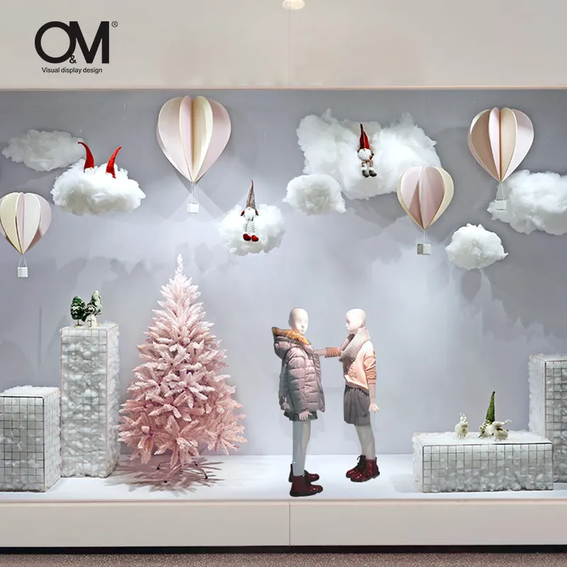 O&M Display Design Cotton Cloud Decoration Store Window Display Decoration Window Display Props