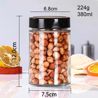Recipiente hermético de vidrio de boca ancha, tarro de vidrio Ergo para alimentos, frutas, gelatina de azafrán, mermelada de miel con tapa giratoria de Metal
