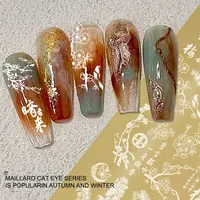 Templat Stempel Nail Art Transfer Gambar Hutan Bambu Bunga Kupu-kupu Plat Stempel Kuku Baja Tahan Karat