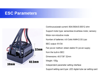 Kit moteur électrique étanche sans balais 60a, 3300/4000/4500kv, ESC, étanche