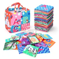 Juguete de letras suaves lavables para niños pequeños, tarjetas Flash de colores ABC, juguete de aprendizaje temprano, tarjetas del alfabeto para bebé, con bolsa de almacenamiento, 26 Uds.