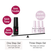 Gel UV LED 3-en-1 OEM, application facile, 24 couleurs, 5ml, base et top coat, longue tenue, brillant et lisse
