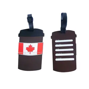 Custom Canada Maple Red Leaves Logo Eco-friendly PVC Luggage Tags Bag Tags for Souvenir Gifts