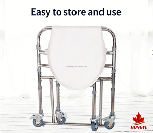 Asiento de Inodoro Plegable Portátil de Acero al Carbono con Certificación CE MDR de HONGYE, para Personas Mayores/Discapacitadas, Capacidad de 100 kg, Venta al Por Mayor - Product Image 4
