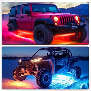 Kit de luces LED RGB multicolor para debajo del coche, 6 unidades, tiras de neón, control remoto inalámbrico por aplicación, barra de luces LED, luces ambientales - Product Image 6