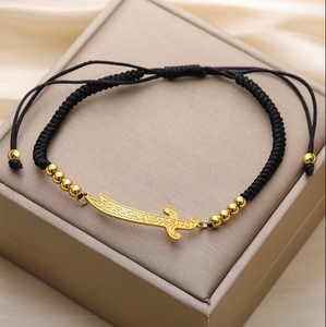 Bracciale Inspire Jewelry in Acciaio Inossidabile <span class=keywords><strong>Zulfiqar</strong></span> per Donna e Uomo, Spada dell'Imam Ali, Corda Intrecciata Araba, Gioielli Islamici - Product Image 1