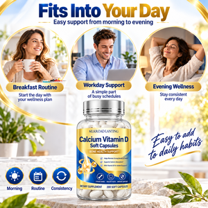 Cápsulas Blandas de Calcio y Vitamina D, Suministro a Granel, 200 Unidades de Vitamina D3 de Alta Potencia para la Rutina Diaria de Salud Familiar - Product Image 5
