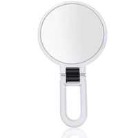 Hot Sale Portable Pocket Make-up Mirror Double-sided Cosmetic Magnifying Mini Round Foldable Silver Finish Handle Mirror