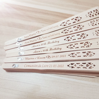 Kipas Tangan Kayu Lipat Motif Bunga Wangi untuk Souvenir Pernikahan, Kipas Tangan Kayu Berenda, Kipas Cina Lipat