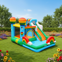 Château gonflable commercial en PVC avec toboggan pour enfants, idéal pour les fêtes en extérieur