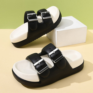 Sandalias Birken de Moda para Mujer, con Plataforma, Casuales, Suaves, Antideslizantes, con Suela de EVA, en Blanco, Negro, Rosa, Marrón, Punta Redonda - Product Image 3