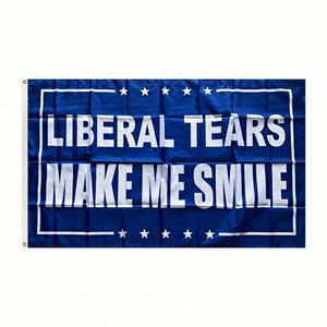 ธงลาย Liberal Tears Make Me Smile แบบสองด้านสำหรับตกแต่งสนามหญ้าในบ้านและนอกบ้าน รุ่นใหม่ล่าสุด - Product Image 2