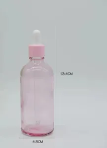 Beauty Salon Professional Essential Oil Massage Bottle 80ml Clear Pink Glass Bottle Plastic Package Glass Dropper Eye Essence