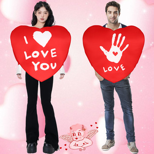 Costume en peluche en forme de cœur pour la Saint-Valentin, tenue de mascotte unisexe pour couple, pour spectacle, fête ou jeu de rôle - Product Image 1