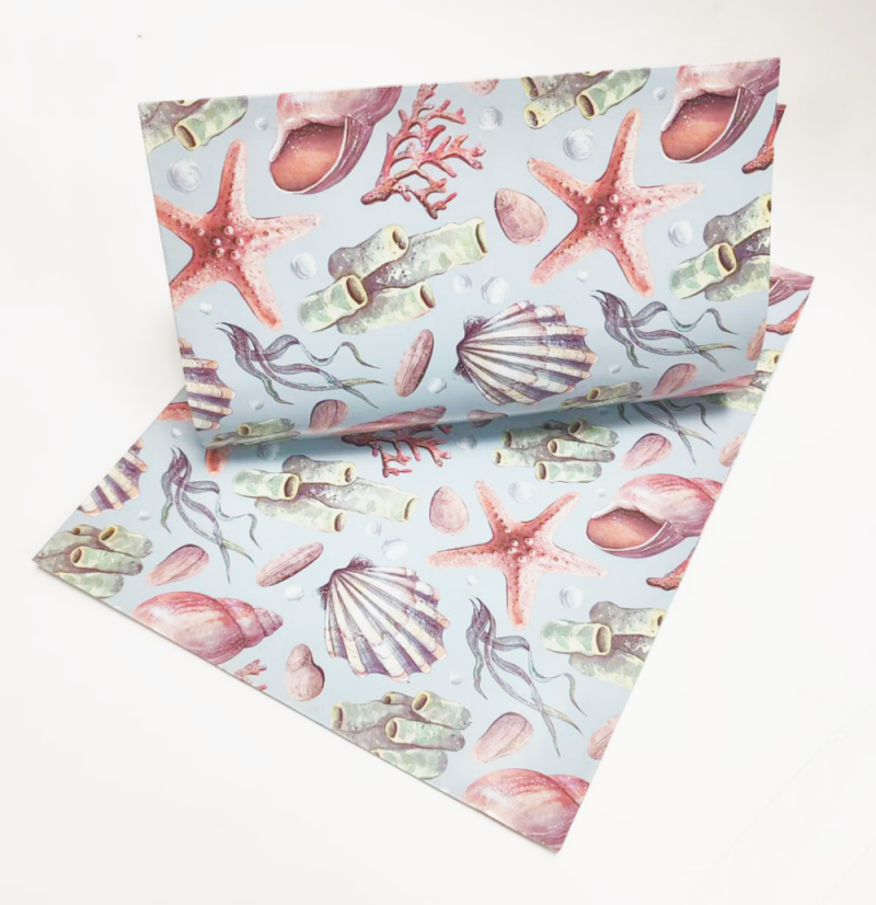Wholesale Ocean Theme Wrapping Paper with Logo Certified Low MOQ Gift Packaging Gift Decoration Wrapping Paper