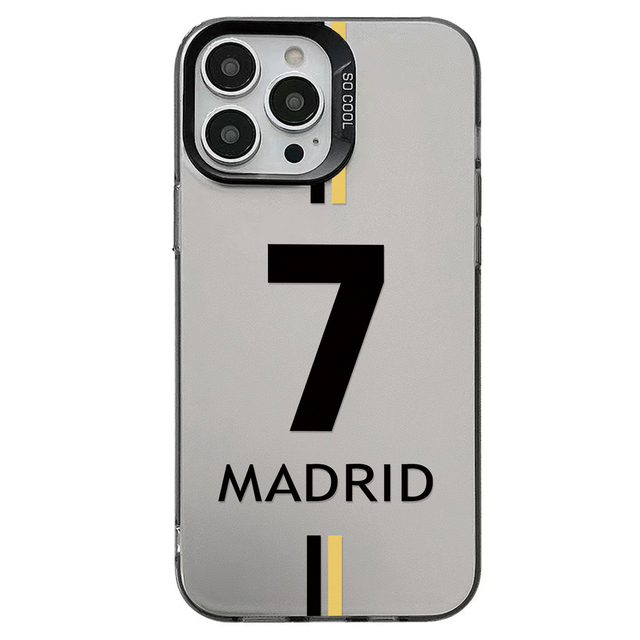 Trendy Madrid Number 7 Football TPU UV Painted Matte Shockproof Case for 12/13/14/15/16/17
