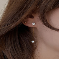 Boucles d'oreilles pendantes simples en zircon avec longues pampilles pour femmes, délicates, style coréen, bijoux fantaisie pour femme, vente en gros