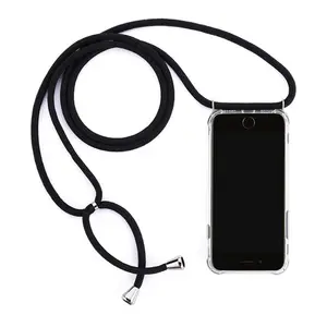téléphone portable cas longue sangle chaîne Suppliers-Coque de téléphone portable, étui à collier en silicone avec chaîne, sangle tour de cou/cordon/corde, pour Huawei P20 P30 Pro MATE 20X