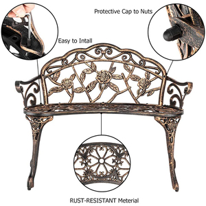 <span class=keywords><strong>Balcon</strong></span> Chaise de Jardin En Métal <span class=keywords><strong>Banc</strong></span> de Patio Extérieur Meubles De Jardin En Fonte Antique En Aluminium Patio Extérieur Chaise - Product Image 5
