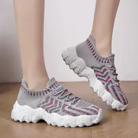 Chaussures décontractées pour femmes toutes saisons, respirantes, en maille extensible, à bout fermé, à enfiler, résistantes aux chocs, tendance mode