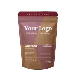 Có thể phân hủy tùy chỉnh Cà phê bột trà thực phẩm in kỹ thuật số túi giấy bao bì đứng lên hàng rào túi giấy có khóa kéo - Product Image 1