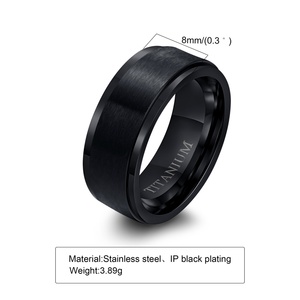 Wholesale Custom 8mm Men <b>Rings</b> Bruehd Blank <b>Titanium</b> Steel Silver Finger <b>Ring</b> - Product Image 4