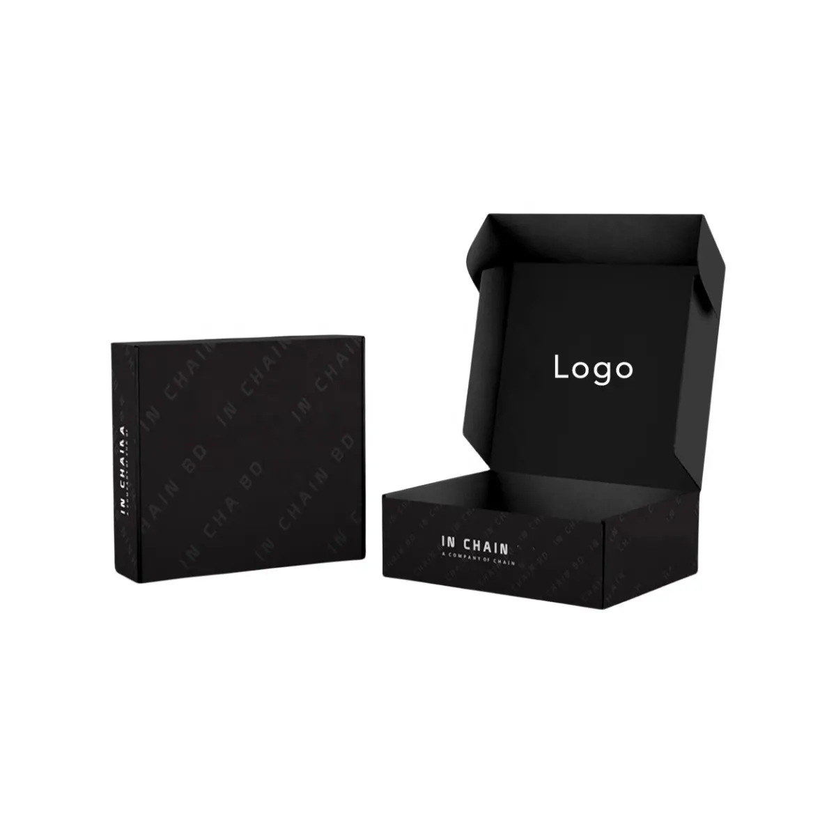 カスタマイズされた印刷ロゴ環境にやさしい包装黒い衣類配送パーソナルケアと下着のための段ボールメーラーボックス