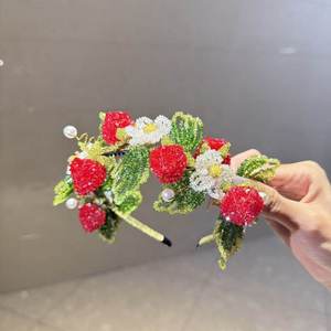 Bandeaux de la série fraise à succès, haute couture, avec imitation perle et satin, design minimaliste moderne, tempérament élégant - Product Image 2