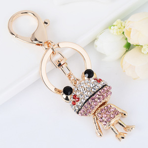 Porte-clés <span class=keywords><strong>grenouille</strong></span> de luxe scintillant en strass et alliage, breloque mignonne pour sac, pendentif pour filles et femmes, bijoux de mode - Product Image 6