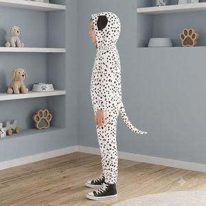 Disfraz de Perro Dálmata para Niños, Mono de Felpa Suave con Estampado de Lunares para Disfrazarse en Fiestas de Halloween - Product Image 2