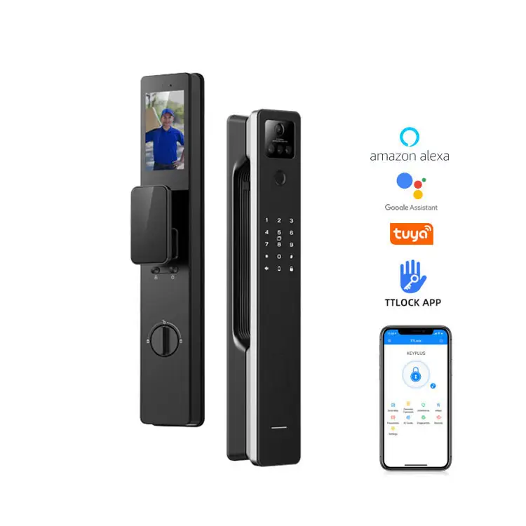 2024 CSLP custom cheap wholesale price wifi tuya fingerprint face recognition automatic smart door lock