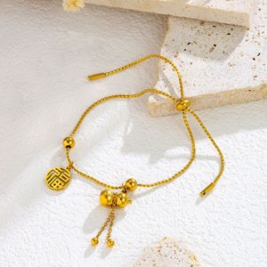 Bracelet pendentif sablier en acier inoxydable plaqué or 18 carats, nouvelle tendance vintage, bijoux pour femme, idéal pour mariage et soirée – Meilleures ventes - Product Image 1